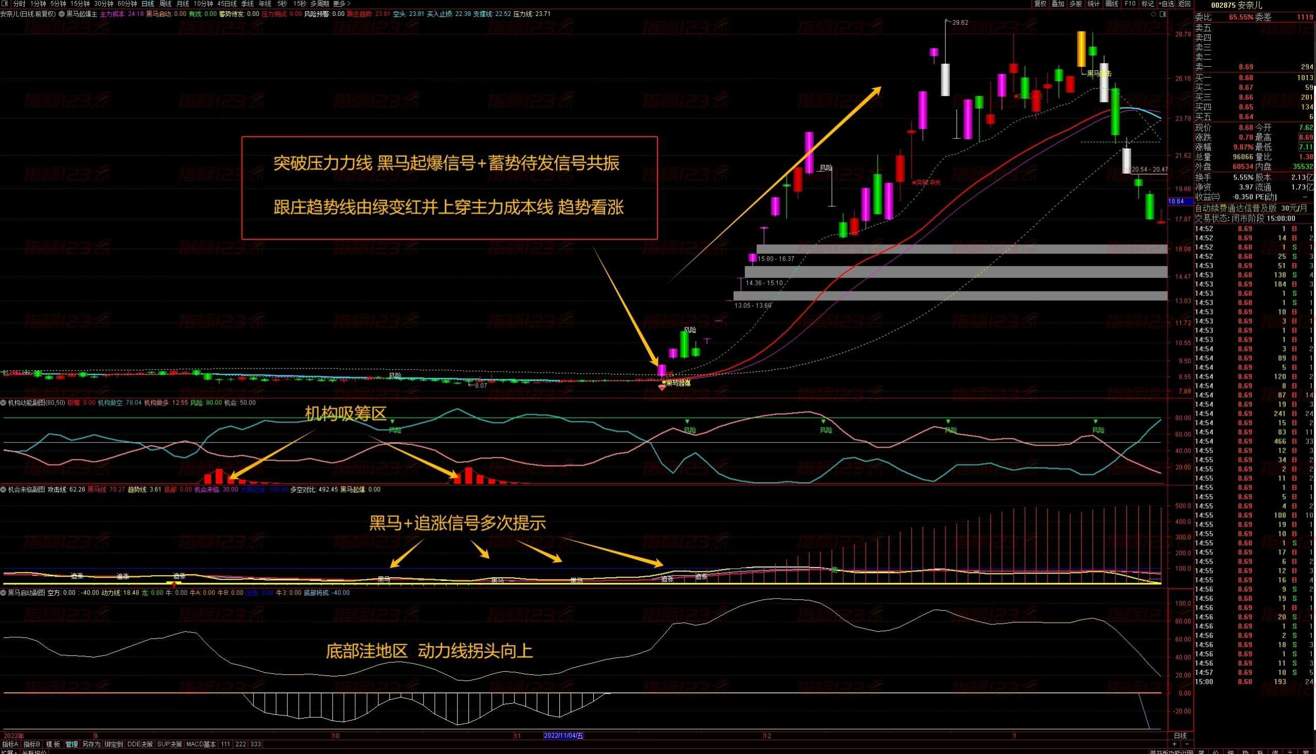 通达信《黑马起爆》主幅图全套指标：探寻股市黑马的神秘信号